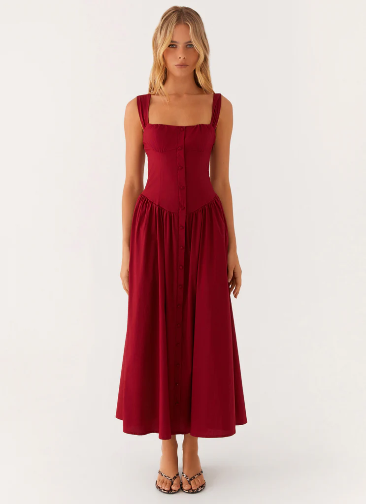 Abito Midi Emmalina - Rosso Scuro