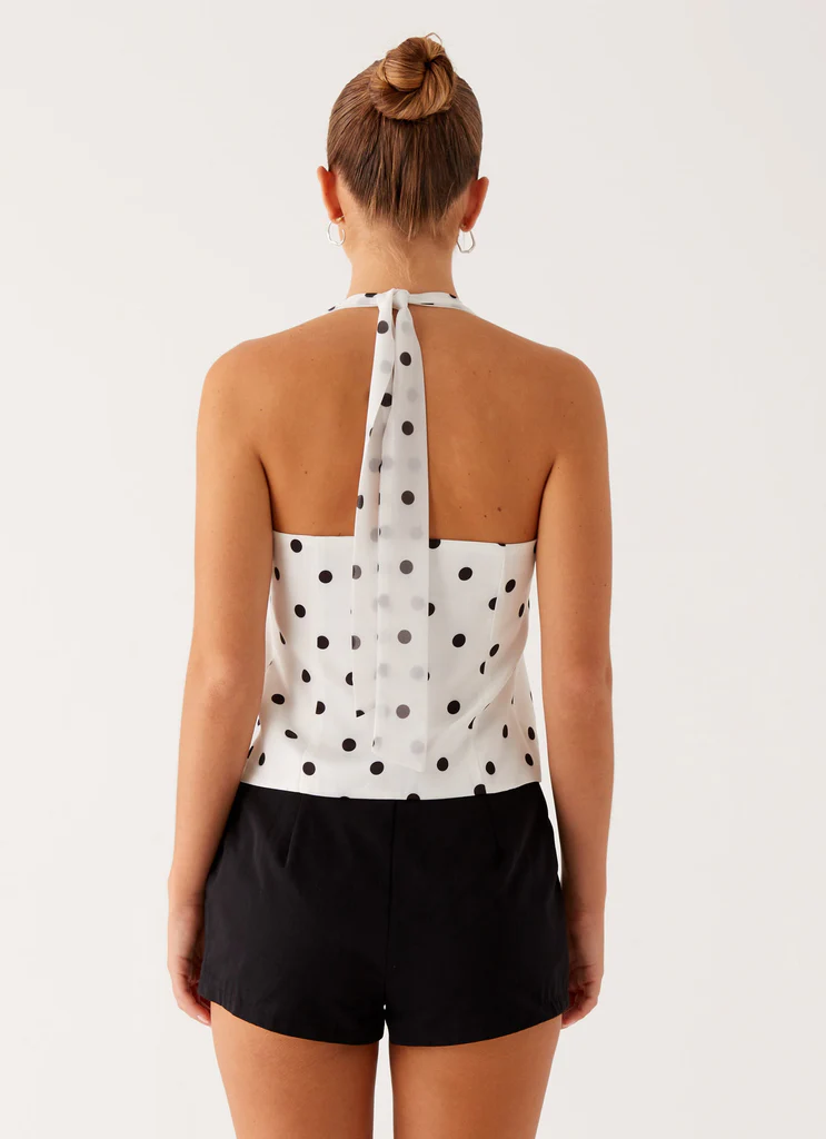 Top con spalline Let's Pretend - Punto bianco