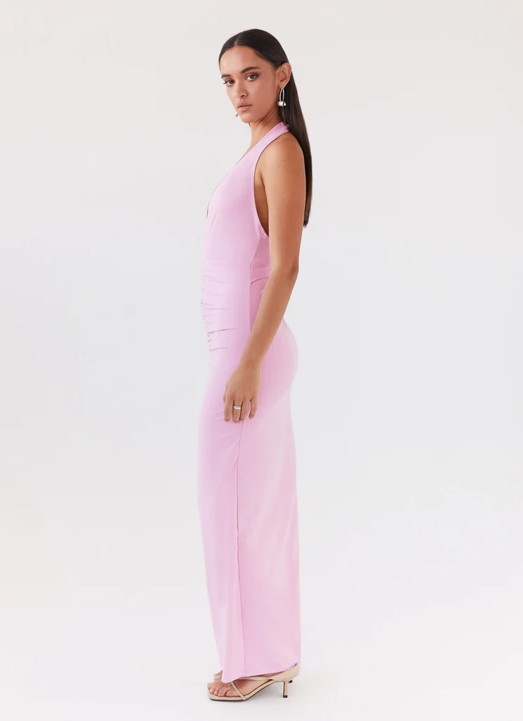 Abito Maxi con Spalline a Girocollo Whisked Away - Rosa