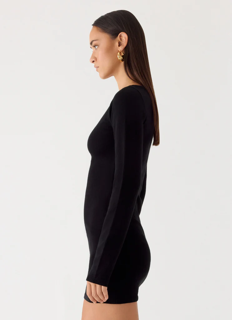 Vestito Mini in Maglia Soft Vision - Nero