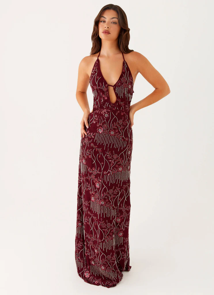 Abito Maxi All For Love - Burgundy
