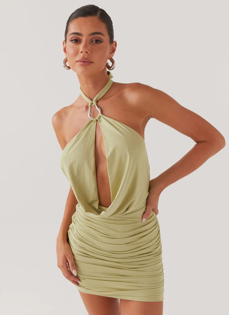 Vestito Mini a Maniche Corte Samara – Salvia Vestito Mini a Maniche Corte Samara - Salvia