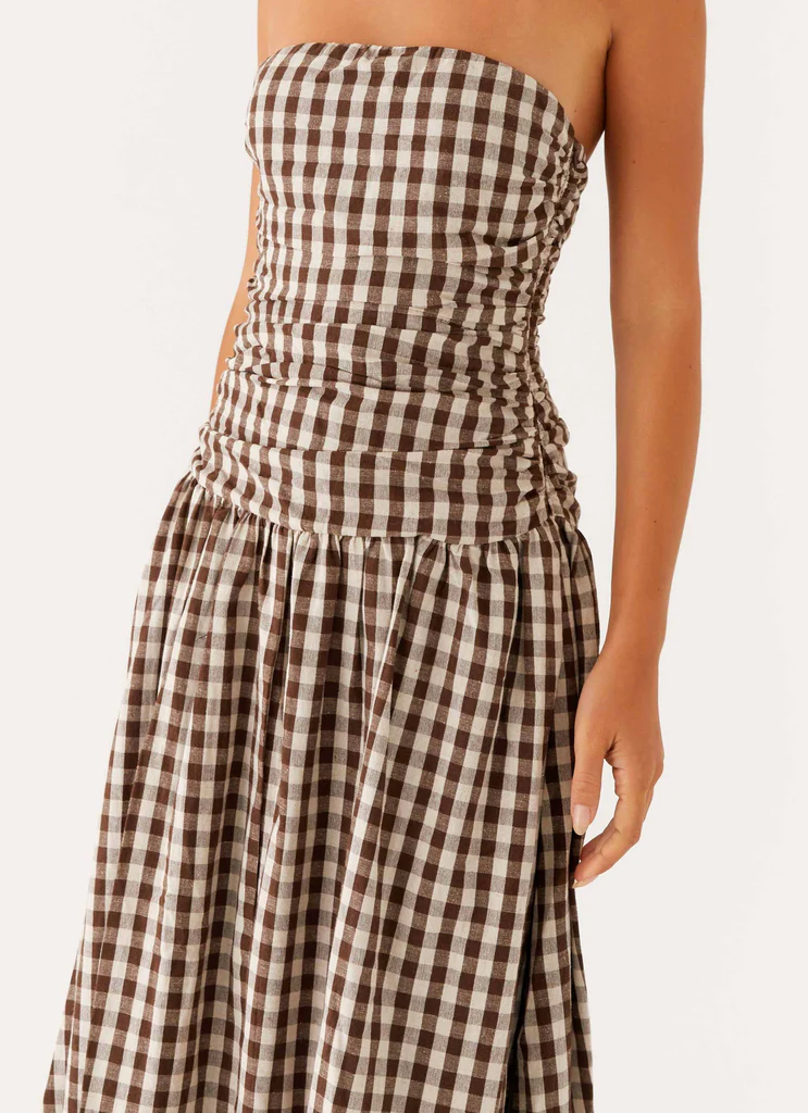Abito Maxi Carmel - Rosa Gingham