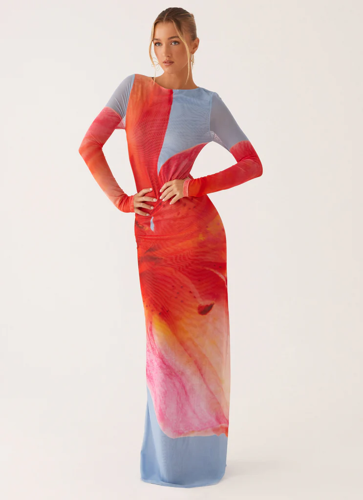Abito Maxi Jilly - Fiore Blu