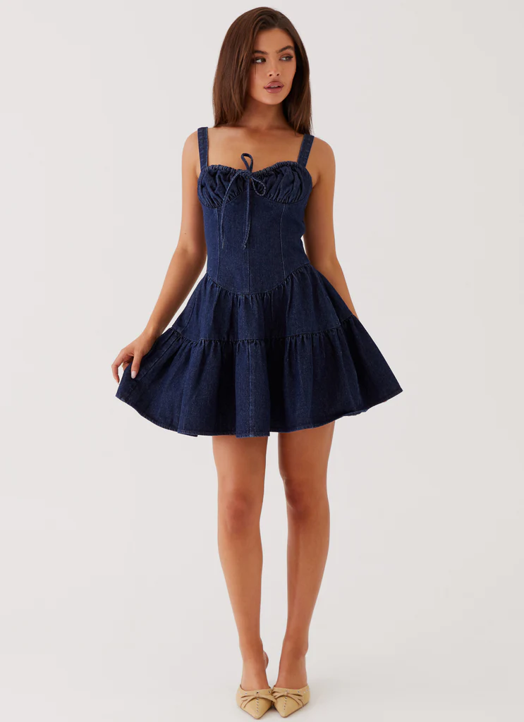 Vestito Mini in Denim Lucie - Indigo