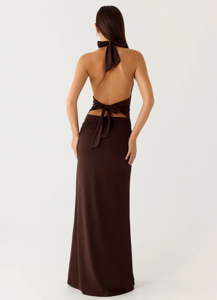 Abito Maxi Ilaria Halter - Cioccolato