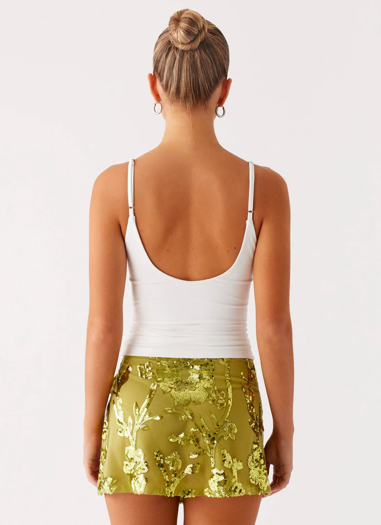 Mini gonna in paillettes Cancun - Lime