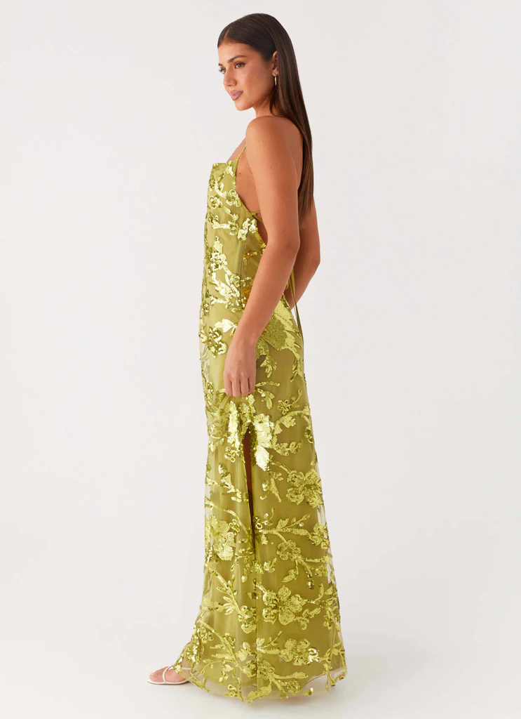 Abito Maxi in Paillettes Havana - Lime