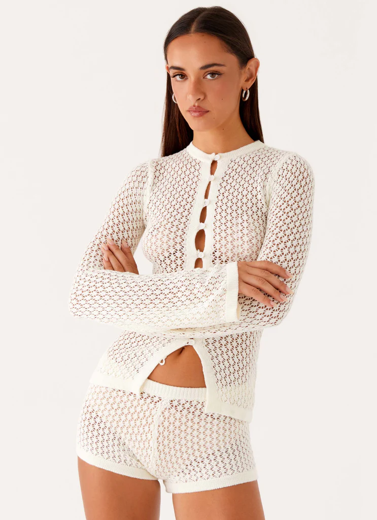 Molly Crochet Mini Shorts - Avorio