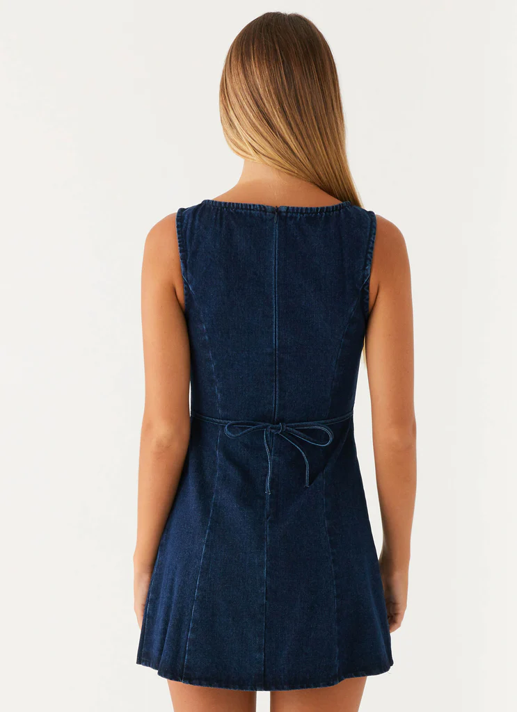 Rochelle Denim Mini Dress - Blu