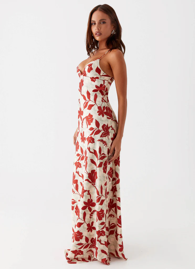 Abito Maxi Cecily - Fiore Rosso Verde