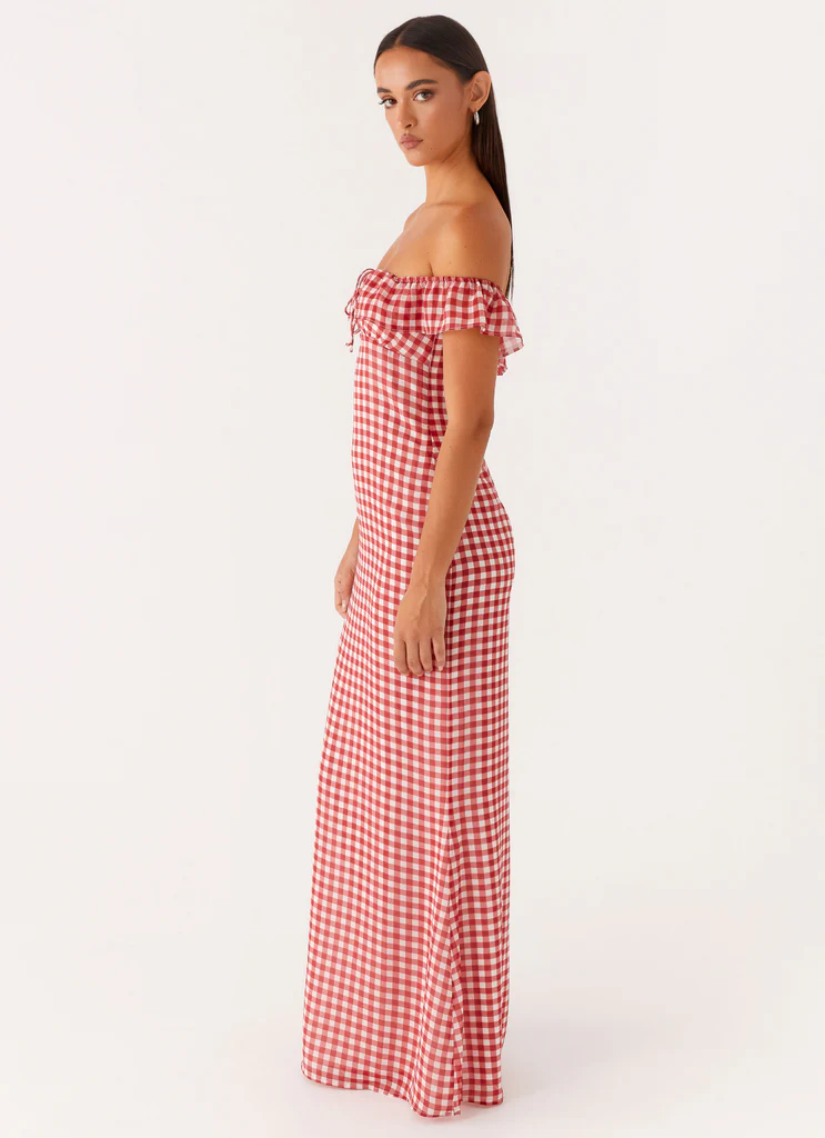 Abito Maxi Cherry Scarlet - Quadrettato Rosso