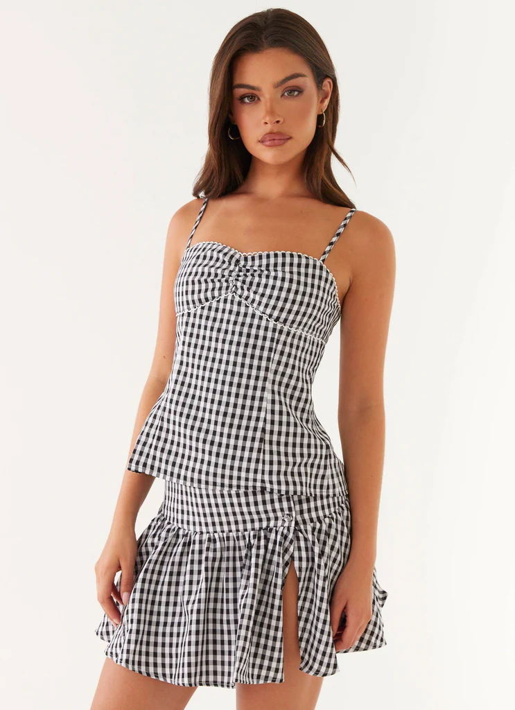 Bellamy Top - Quadretti Neri