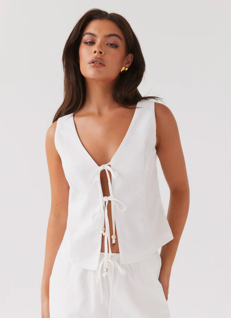 Top in Lino Tina - Bianco