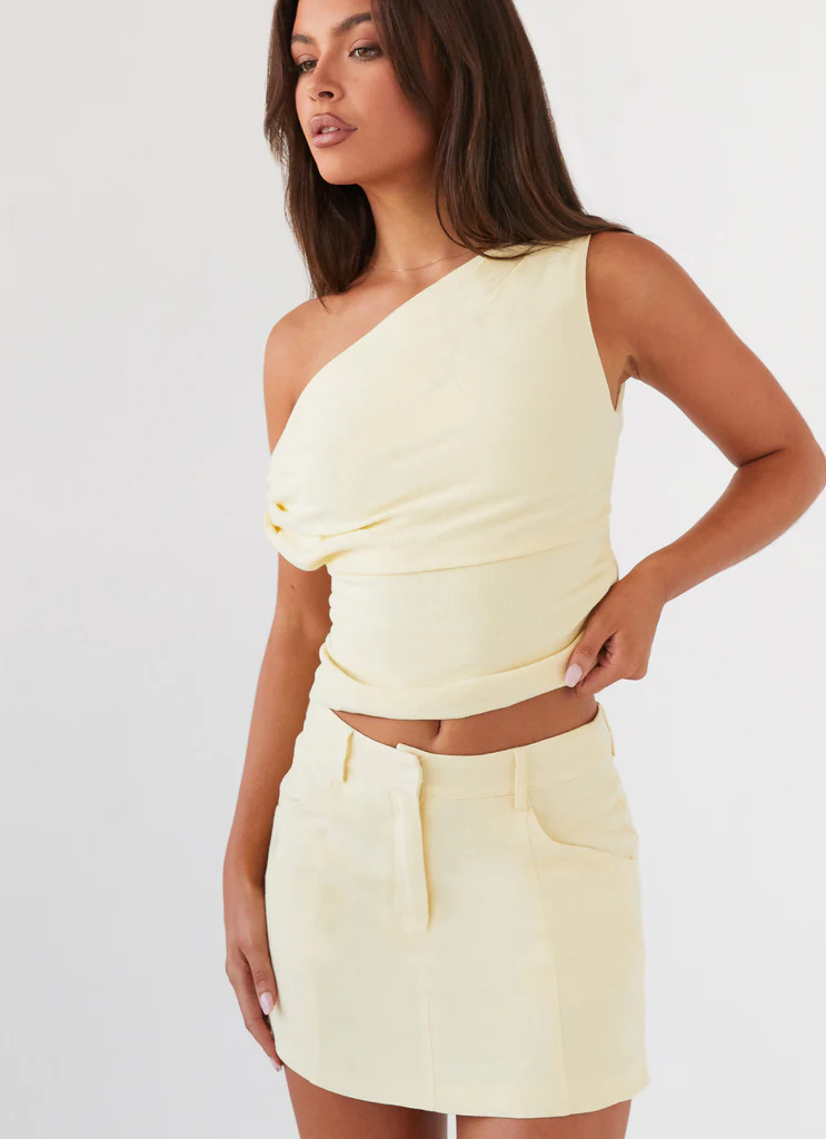 Mini gonna in lino Marissa - Limone