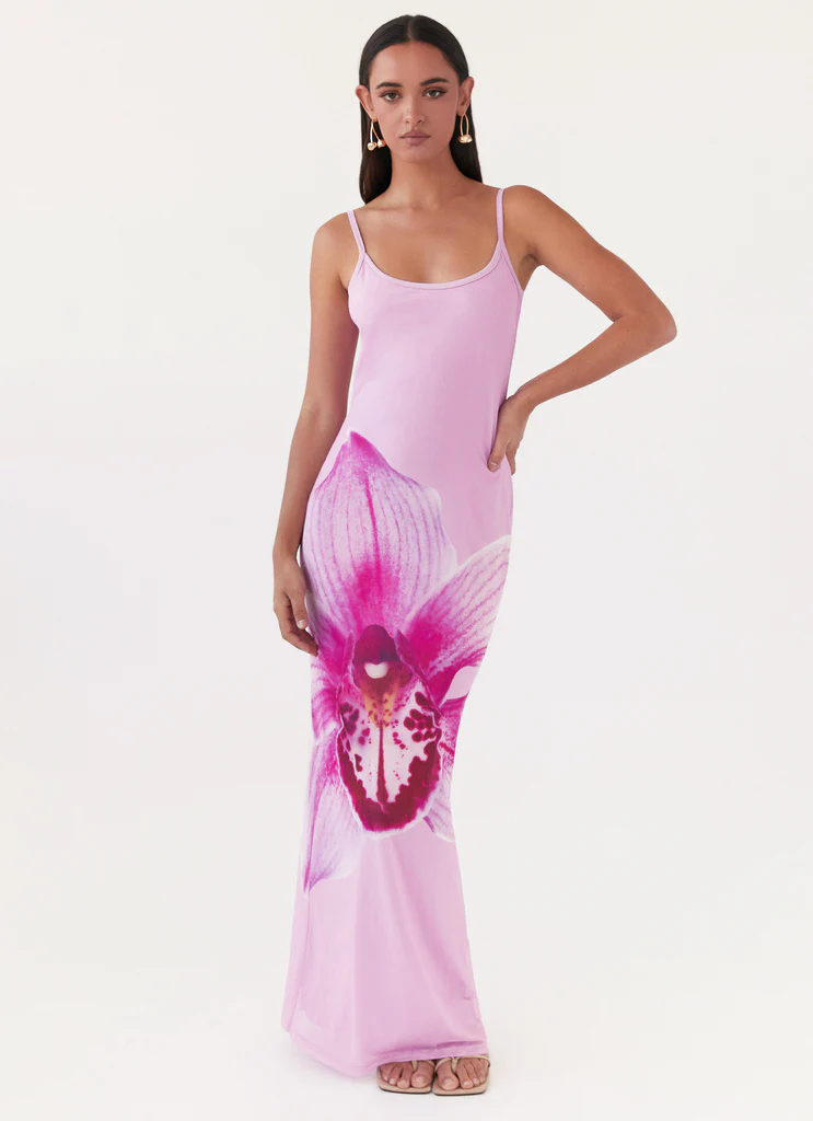 Bad News Mesh Maxi Dress - Rosa Magnolia