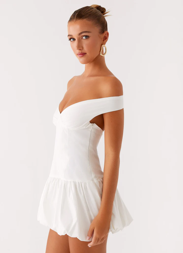 Vestito Mini Senza Spalline Endless Romance - Bianco