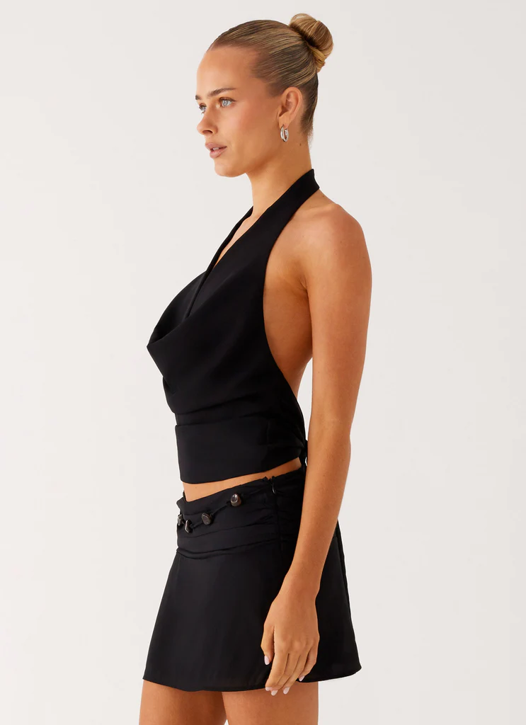 Top a collo Amalia - Nero