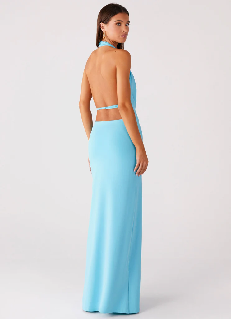 Abito Maxi Driftwood Cowl - Turchese