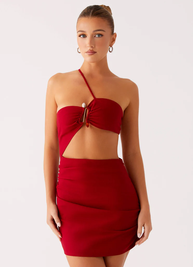 Gossip Mini Dress - Rosso