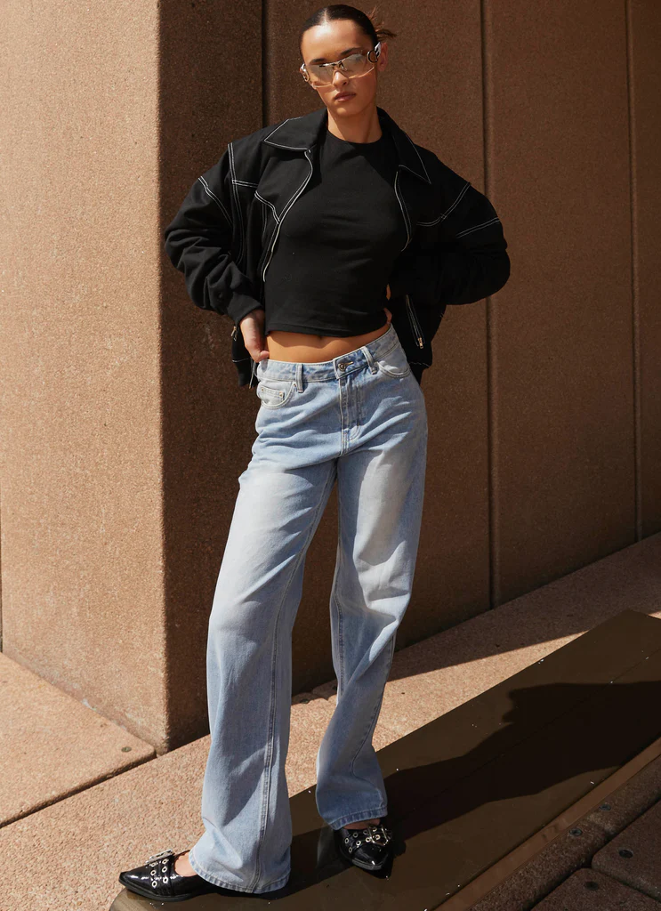 Jeans in Denim Keanna a Vita Bassa - Blu Chiaro