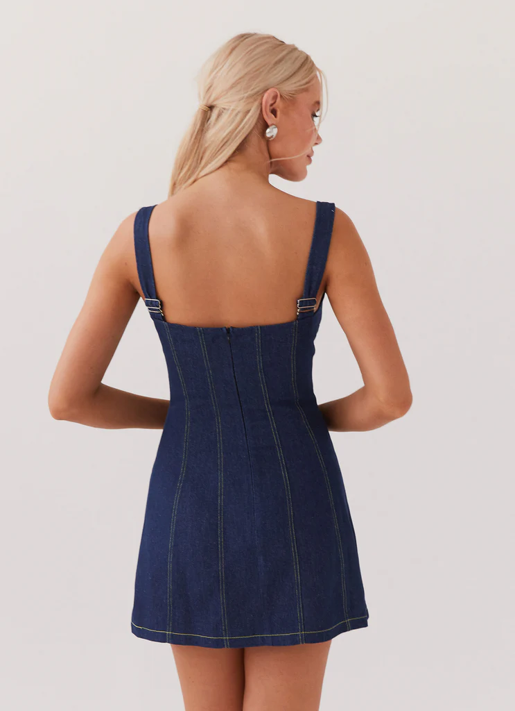 Vestito Mini in Denim Rosalia - Indigo