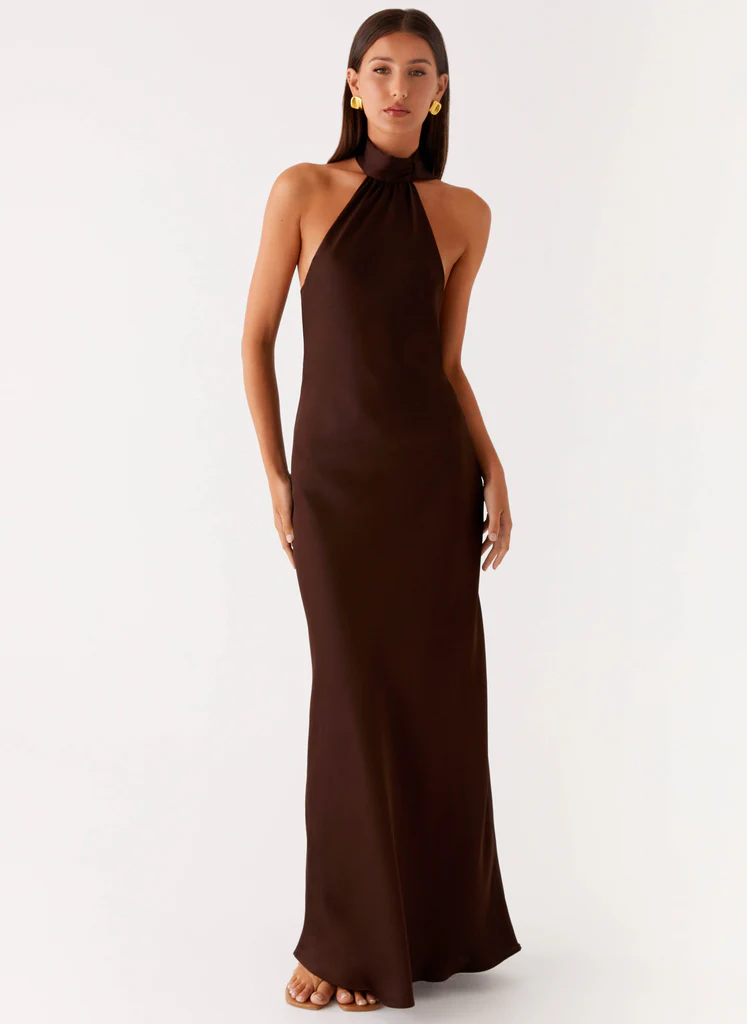 Keena Scarf Maxi Dress - Cioccolato
