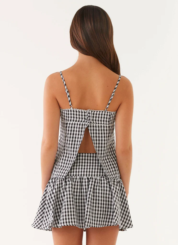 Bellamy Top - Quadretti Neri
