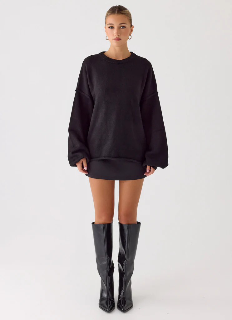 Giacca Larga in Maglia Jack - Nero