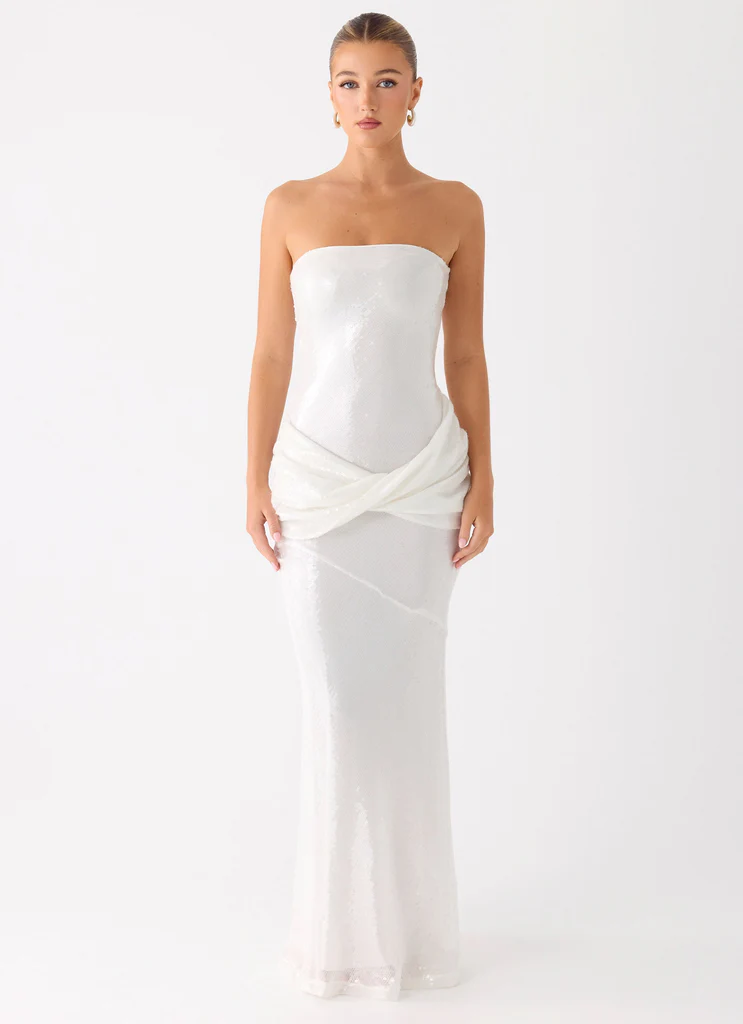 Anticipating Sequin Maxi Dress - Bianco