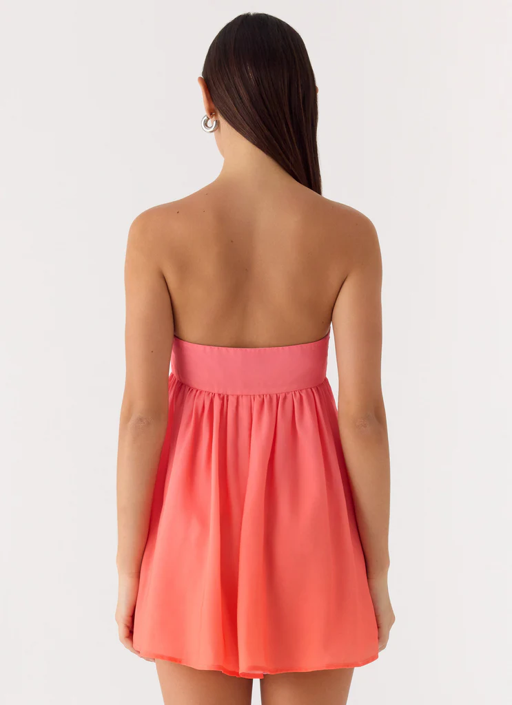 Elevare Mini Vestito Senza Spalline - Ombre Tramonto