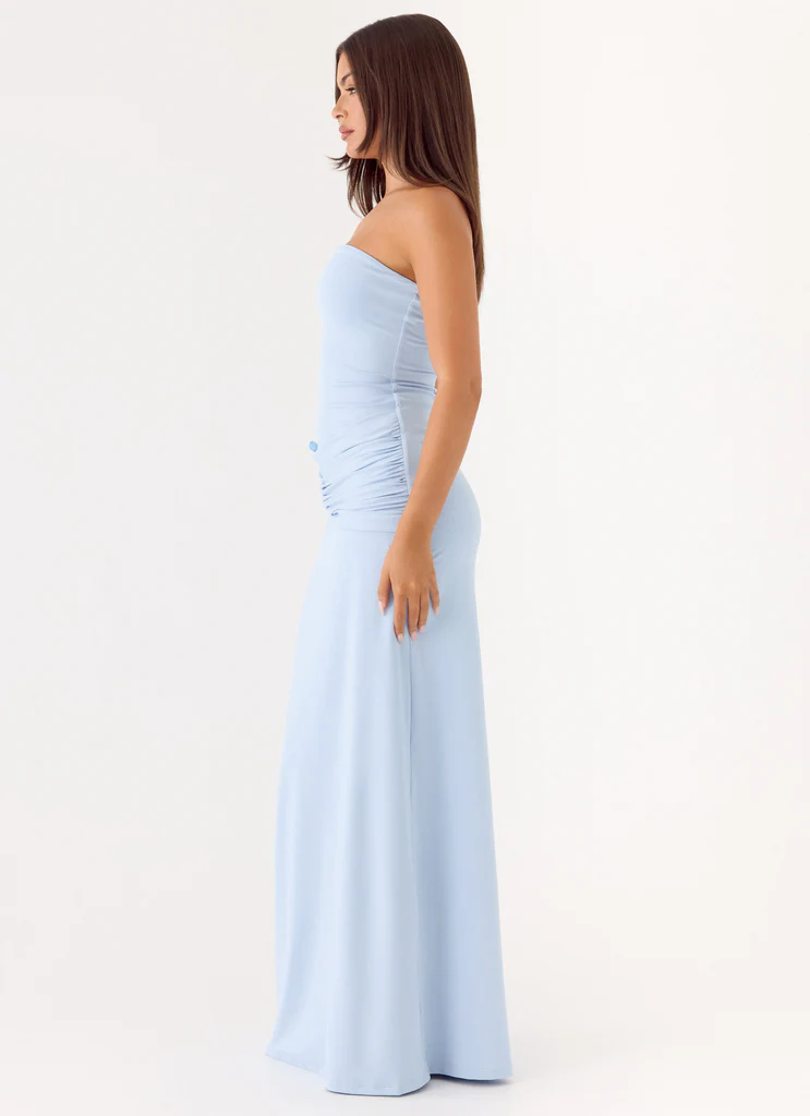 Dimmi Vestito Maxi Senza Spalline - Blu