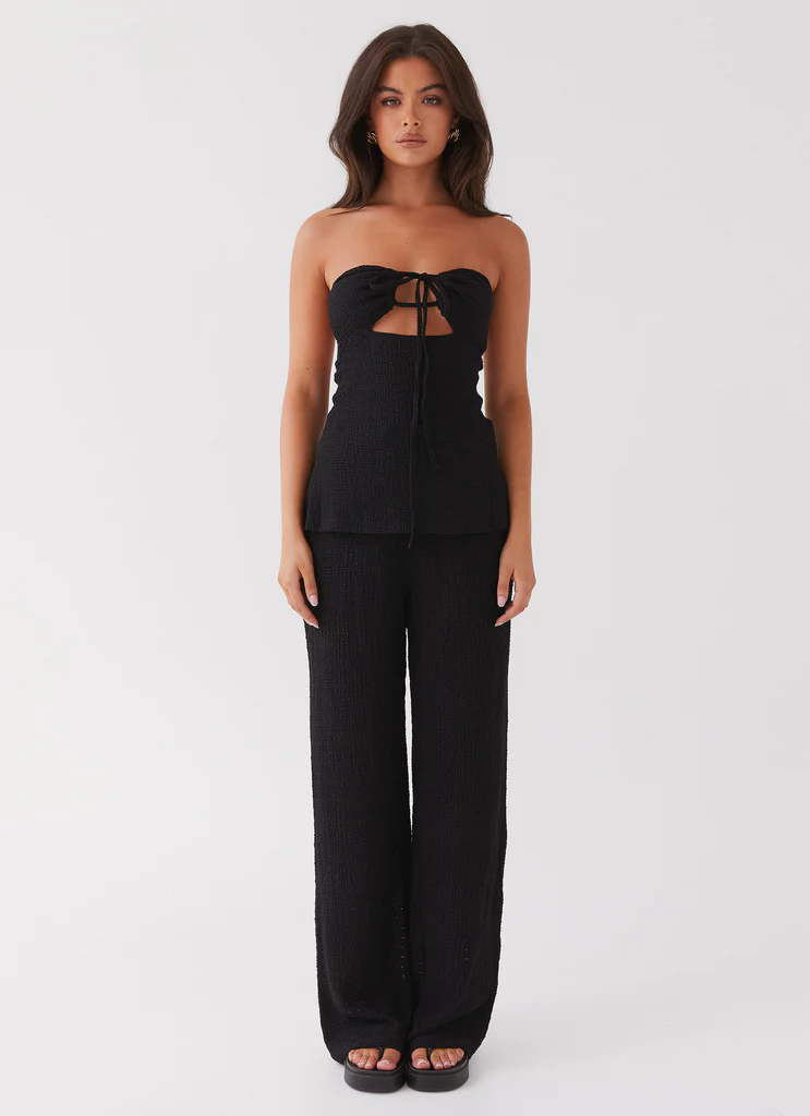 Pantaloni Waffle Jadey - Nero