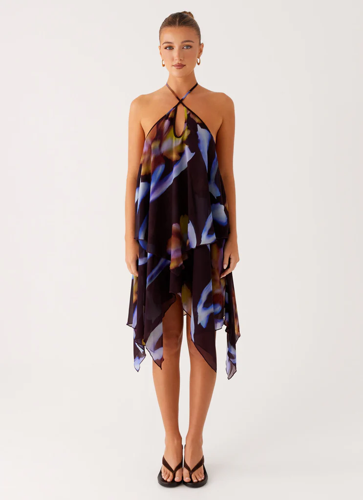 Vestito Midi Verbena – Fiori scuri Vestito Midi Verbena - Fiori scuri