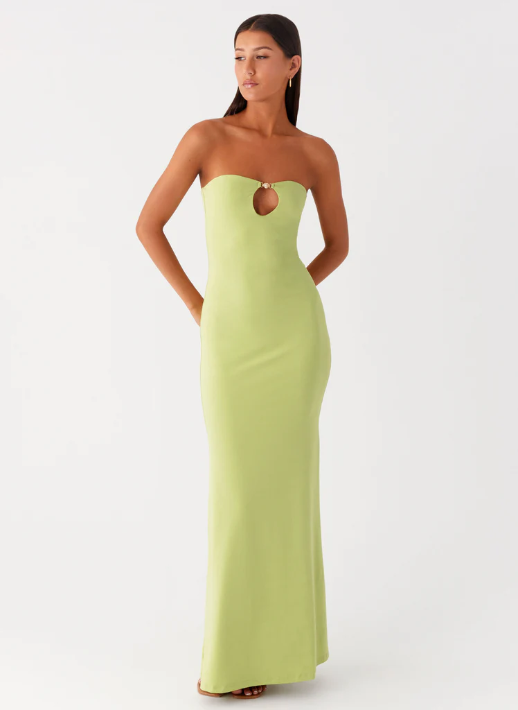 Abito Maxi con Tagliature Moara - Verde Limone