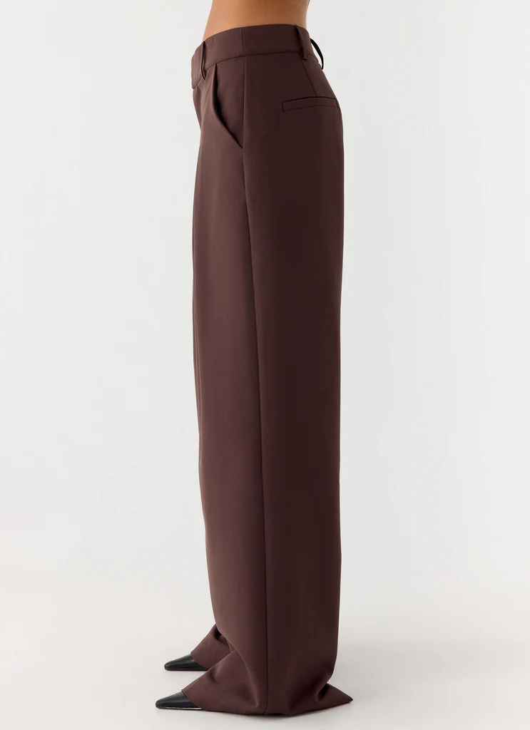 Pantaloni Sora a Vita Bassa - Cioccolato Scuro