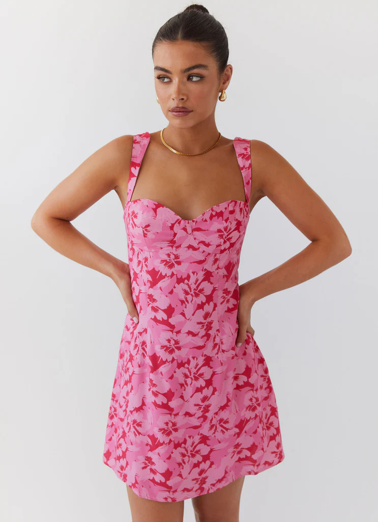 Kiah Bustier Mini Dress - Fiori di Ciliegio