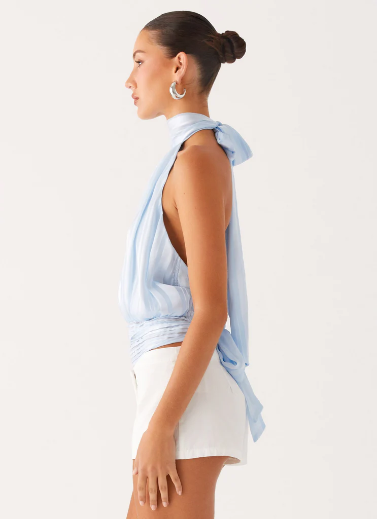 Top in Chiffon di Salice - Blu
