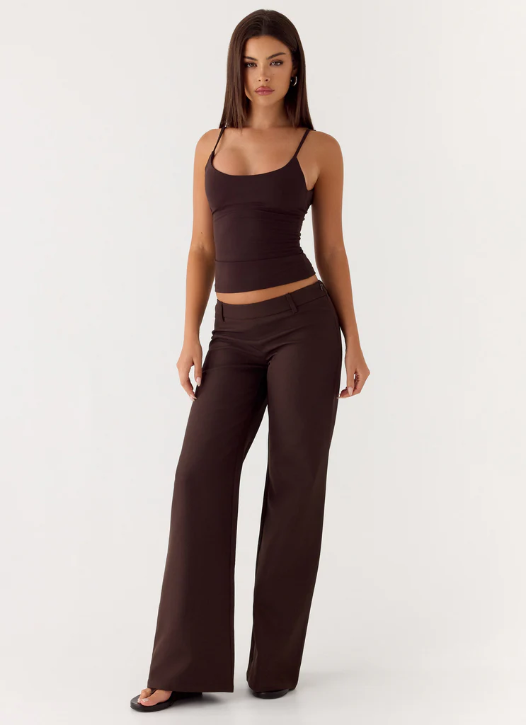 Pantaloni a vita bassa Hot as Ice - Cioccolato