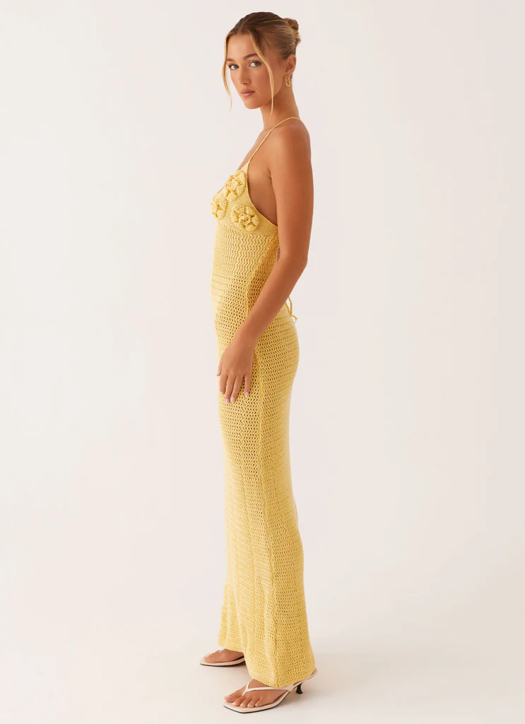 Abito Maxi All'uncinetto Zara Rose - Giallo