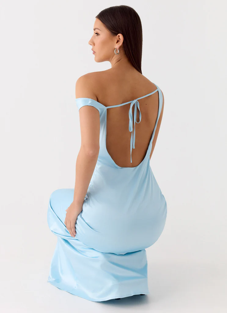 Palm Royal Maxi Dress - Azzurro Ghiaccio