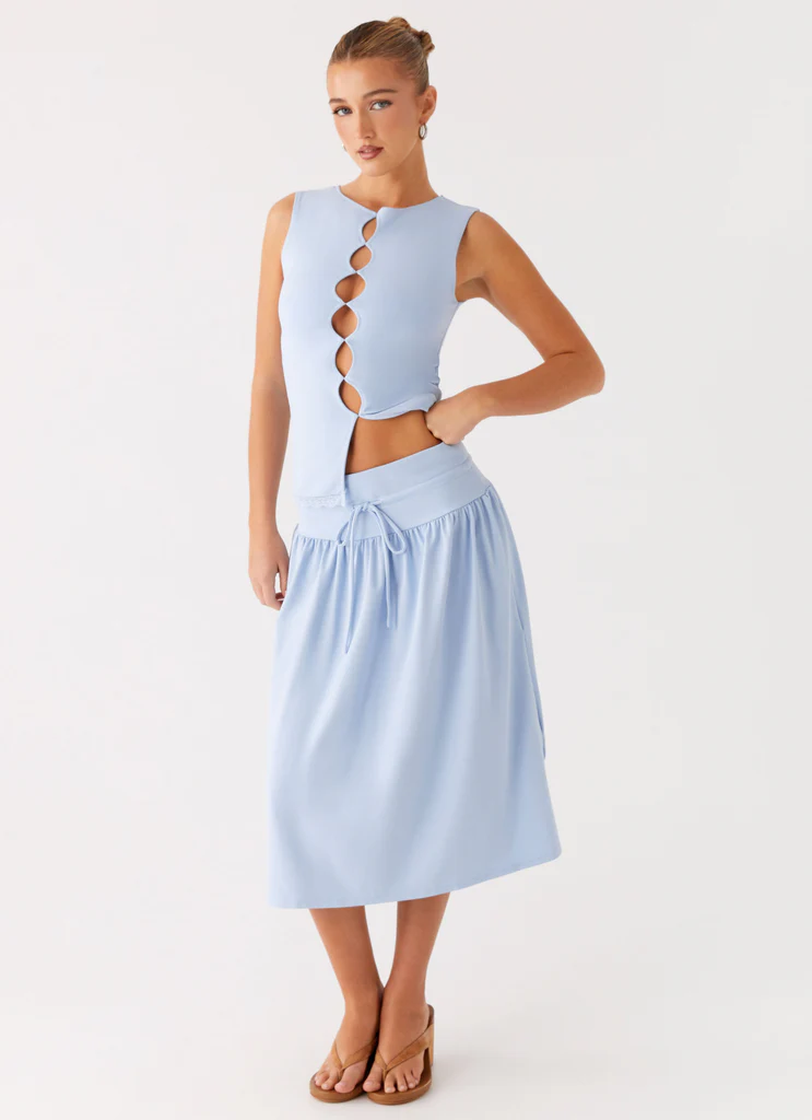 Gonna Midi Silver Tides - Blu