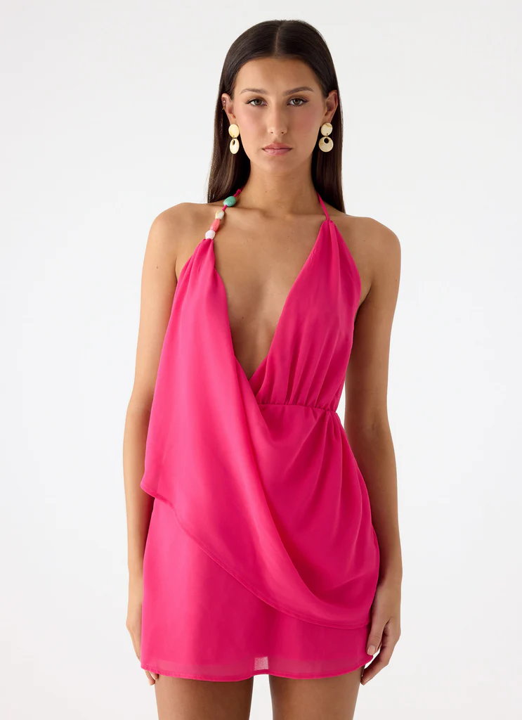 Vestito Mini in Chiffon Nona - Fucsia