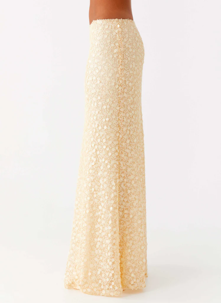 Vera gonna Maxi Skirt con Paillettes - Giallo