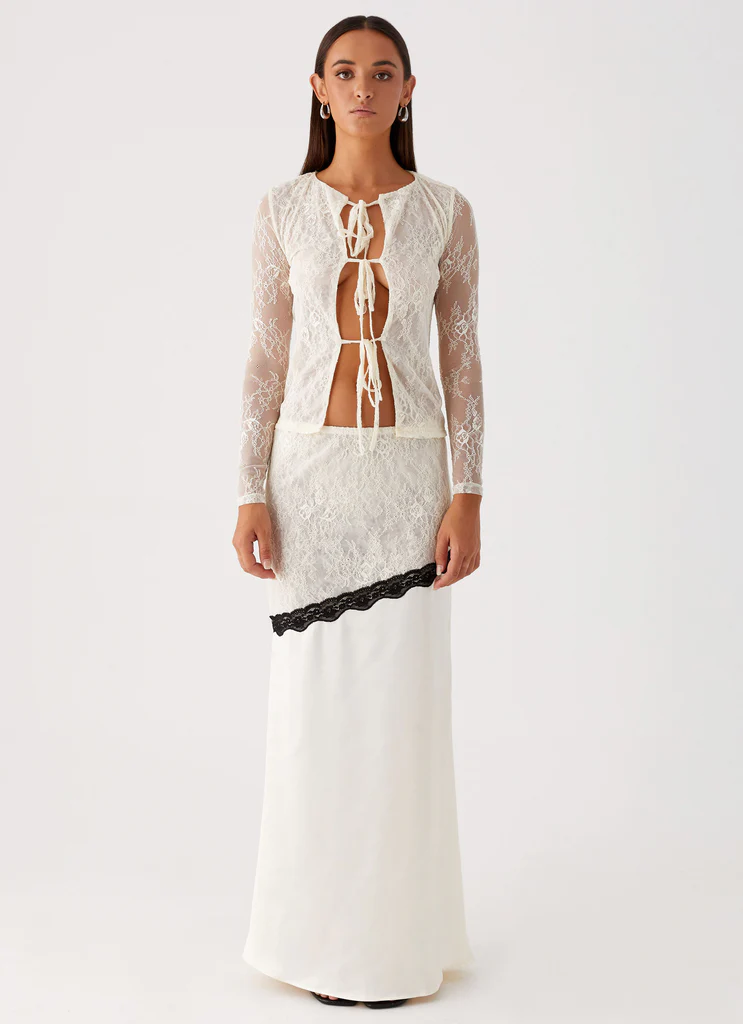 Minigonna Maxi in Pizzo Duet - Avorio