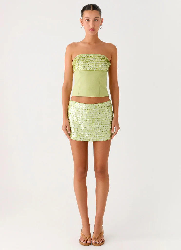 Top Bandeau con Perline Mona - Verde