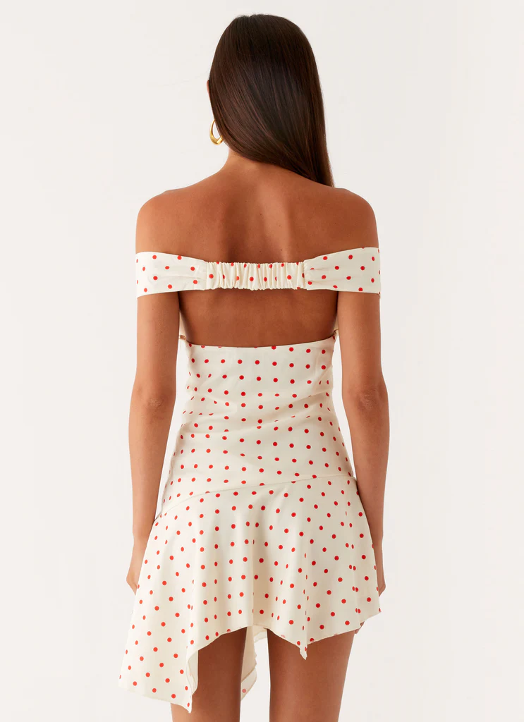 Alma Mini Dress - Puntini Bianchi e Rossi