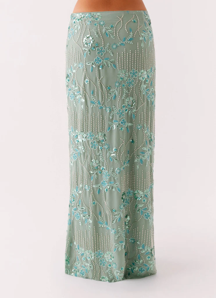 Corinna Mini gonna con paillettes vita bassa – Mint Corinna Mini gonna con paillettes vita bassa - Mint