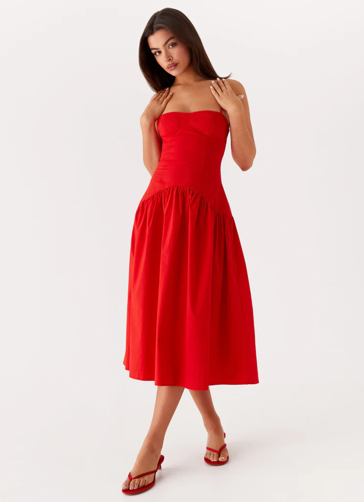 Abito Midi Corset Yvette – Rosso Abito Midi Corset Yvette - Rosso