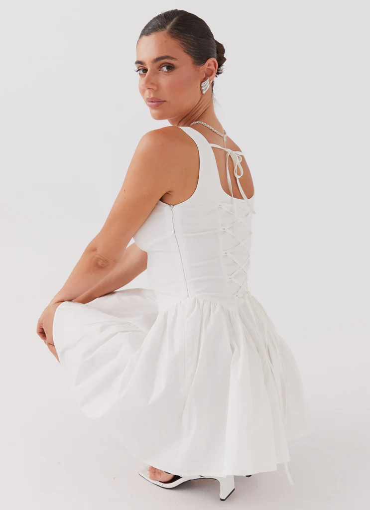 Sassy Soiree Corset Mini Dress - Bianco